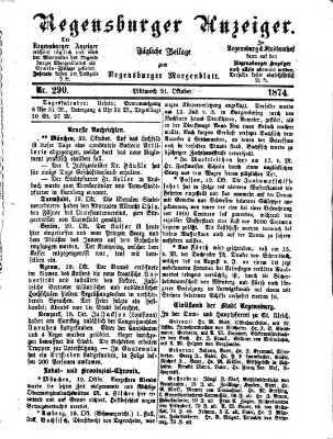 Regensburger Anzeiger Mittwoch 21. Oktober 1874