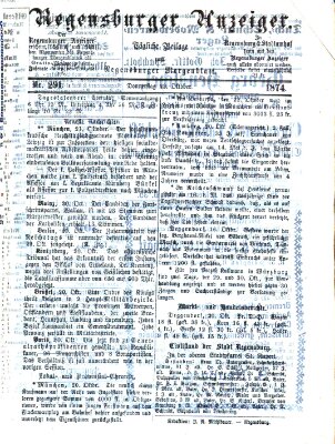 Regensburger Anzeiger Donnerstag 22. Oktober 1874