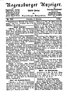 Regensburger Anzeiger Donnerstag 12. November 1874