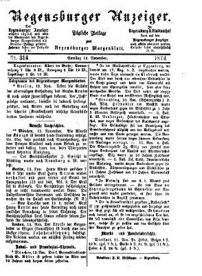 Regensburger Anzeiger Samstag 14. November 1874