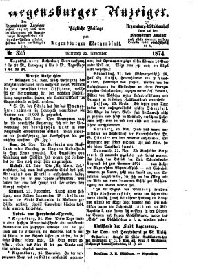 Regensburger Anzeiger Mittwoch 25. November 1874