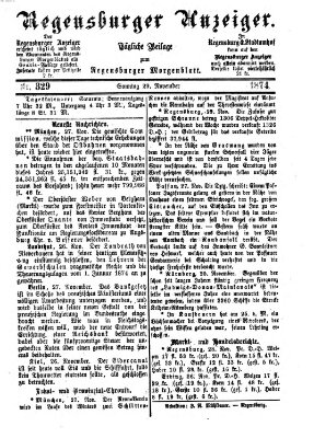 Regensburger Anzeiger Sonntag 29. November 1874