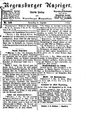 Regensburger Anzeiger Donnerstag 10. Dezember 1874