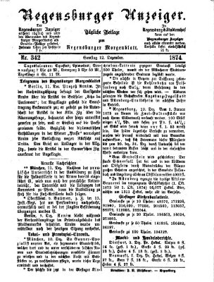 Regensburger Anzeiger Samstag 12. Dezember 1874