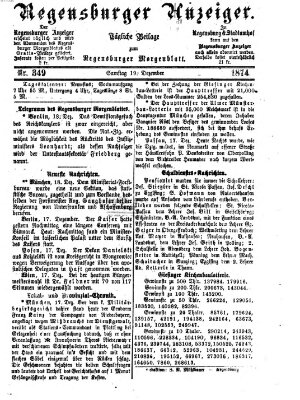 Regensburger Anzeiger Samstag 19. Dezember 1874