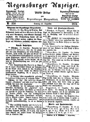 Regensburger Anzeiger Sonntag 20. Dezember 1874