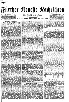 Fürther neueste Nachrichten für Stadt und Land (Fürther Abendzeitung) Sonntag 18. Januar 1874