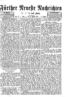 Fürther neueste Nachrichten für Stadt und Land (Fürther Abendzeitung) Mittwoch 21. Januar 1874