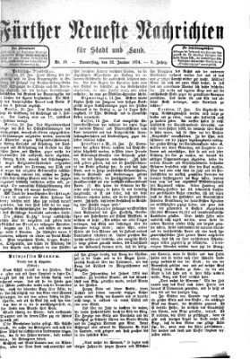 Fürther neueste Nachrichten für Stadt und Land (Fürther Abendzeitung) Donnerstag 22. Januar 1874