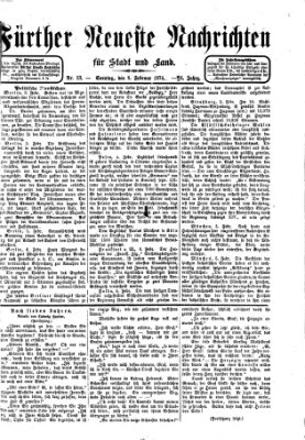 Fürther neueste Nachrichten für Stadt und Land (Fürther Abendzeitung) Sonntag 8. Februar 1874