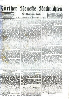 Fürther neueste Nachrichten für Stadt und Land (Fürther Abendzeitung) Mittwoch 11. Februar 1874