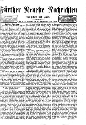 Fürther neueste Nachrichten für Stadt und Land (Fürther Abendzeitung) Donnerstag 12. Februar 1874