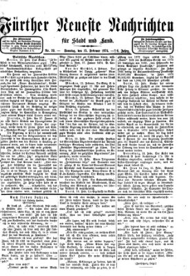 Fürther neueste Nachrichten für Stadt und Land (Fürther Abendzeitung) Sonntag 15. Februar 1874