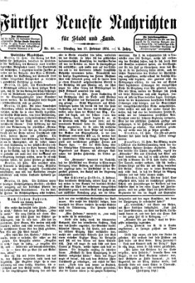 Fürther neueste Nachrichten für Stadt und Land (Fürther Abendzeitung) Dienstag 17. Februar 1874