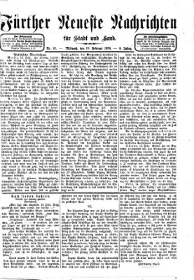 Fürther neueste Nachrichten für Stadt und Land (Fürther Abendzeitung) Mittwoch 18. Februar 1874