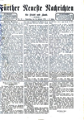 Fürther neueste Nachrichten für Stadt und Land (Fürther Abendzeitung) Donnerstag 19. Februar 1874