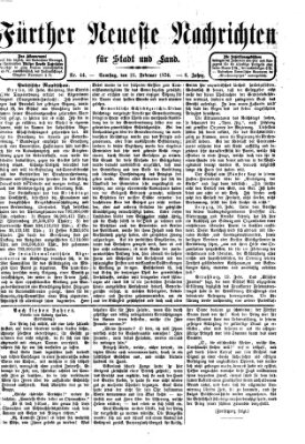 Fürther neueste Nachrichten für Stadt und Land (Fürther Abendzeitung) Samstag 21. Februar 1874