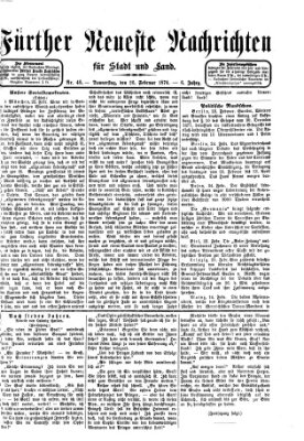 Fürther neueste Nachrichten für Stadt und Land (Fürther Abendzeitung) Donnerstag 26. Februar 1874