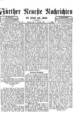 Fürther neueste Nachrichten für Stadt und Land (Fürther Abendzeitung) Freitag 27. Februar 1874