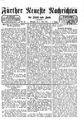 Fürther neueste Nachrichten für Stadt und Land (Fürther Abendzeitung) Mittwoch 4. März 1874