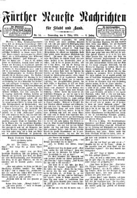 Fürther neueste Nachrichten für Stadt und Land (Fürther Abendzeitung) Donnerstag 5. März 1874