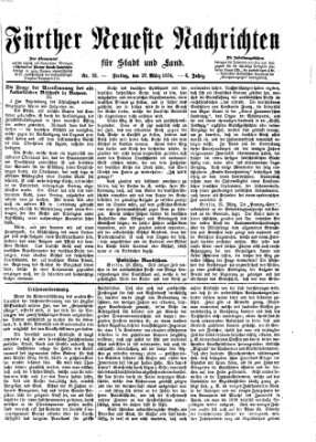 Fürther neueste Nachrichten für Stadt und Land (Fürther Abendzeitung) Freitag 27. März 1874