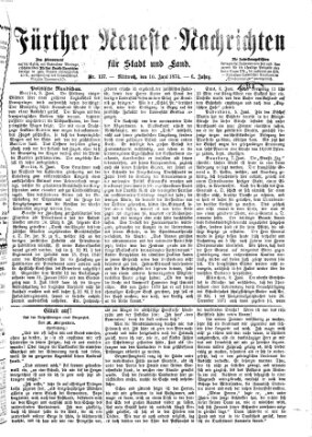 Fürther neueste Nachrichten für Stadt und Land (Fürther Abendzeitung) Mittwoch 10. Juni 1874