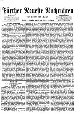 Fürther neueste Nachrichten für Stadt und Land (Fürther Abendzeitung) Samstag 20. Juni 1874