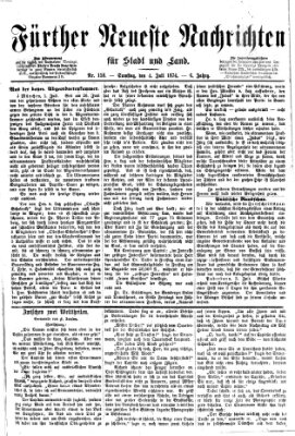 Fürther neueste Nachrichten für Stadt und Land (Fürther Abendzeitung) Samstag 4. Juli 1874