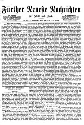 Fürther neueste Nachrichten für Stadt und Land (Fürther Abendzeitung) Donnerstag 9. Juli 1874