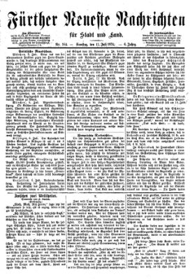 Fürther neueste Nachrichten für Stadt und Land (Fürther Abendzeitung) Samstag 11. Juli 1874