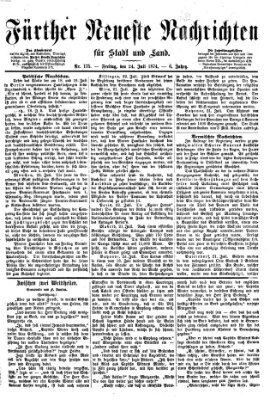 Fürther neueste Nachrichten für Stadt und Land (Fürther Abendzeitung) Freitag 24. Juli 1874