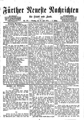 Fürther neueste Nachrichten für Stadt und Land (Fürther Abendzeitung) Dienstag 28. Juli 1874