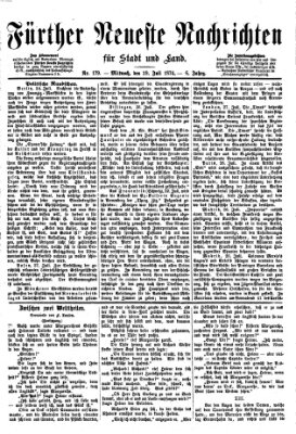 Fürther neueste Nachrichten für Stadt und Land (Fürther Abendzeitung) Mittwoch 29. Juli 1874