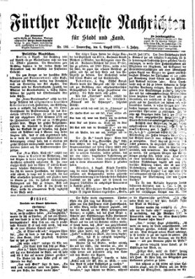 Fürther neueste Nachrichten für Stadt und Land (Fürther Abendzeitung) Donnerstag 6. August 1874