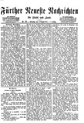 Fürther neueste Nachrichten für Stadt und Land (Fürther Abendzeitung) Sonntag 9. August 1874