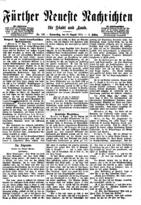 Fürther neueste Nachrichten für Stadt und Land (Fürther Abendzeitung) Donnerstag 20. August 1874