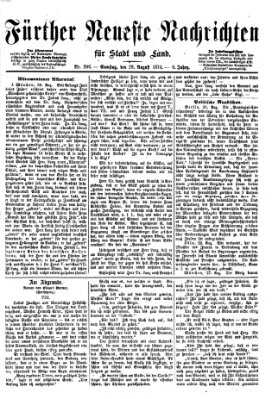 Fürther neueste Nachrichten für Stadt und Land (Fürther Abendzeitung) Samstag 29. August 1874