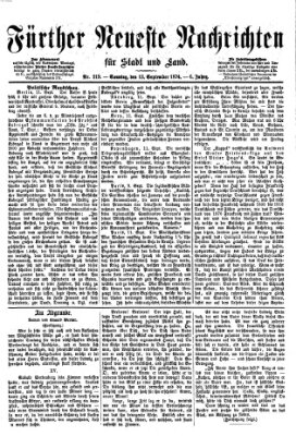 Fürther neueste Nachrichten für Stadt und Land (Fürther Abendzeitung) Sonntag 13. September 1874