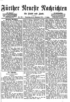 Fürther neueste Nachrichten für Stadt und Land (Fürther Abendzeitung) Donnerstag 24. September 1874