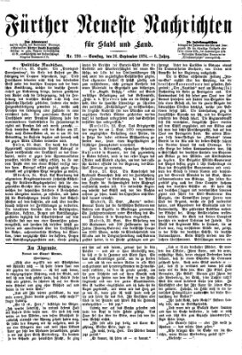 Fürther neueste Nachrichten für Stadt und Land (Fürther Abendzeitung) Samstag 26. September 1874