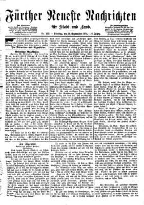 Fürther neueste Nachrichten für Stadt und Land (Fürther Abendzeitung) Dienstag 29. September 1874