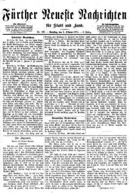 Fürther neueste Nachrichten für Stadt und Land (Fürther Abendzeitung) Samstag 3. Oktober 1874