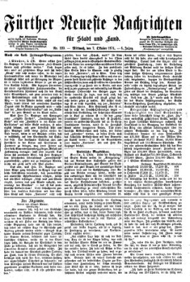 Fürther neueste Nachrichten für Stadt und Land (Fürther Abendzeitung) Mittwoch 7. Oktober 1874