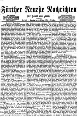 Fürther neueste Nachrichten für Stadt und Land (Fürther Abendzeitung) Sonntag 11. Oktober 1874