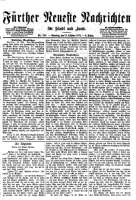 Fürther neueste Nachrichten für Stadt und Land (Fürther Abendzeitung) Sonntag 18. Oktober 1874