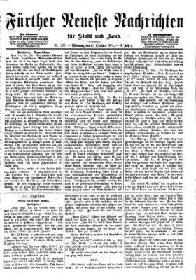 Fürther neueste Nachrichten für Stadt und Land (Fürther Abendzeitung) Mittwoch 21. Oktober 1874