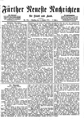 Fürther neueste Nachrichten für Stadt und Land (Fürther Abendzeitung) Samstag 24. Oktober 1874