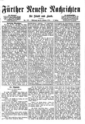 Fürther neueste Nachrichten für Stadt und Land (Fürther Abendzeitung) Mittwoch 28. Oktober 1874