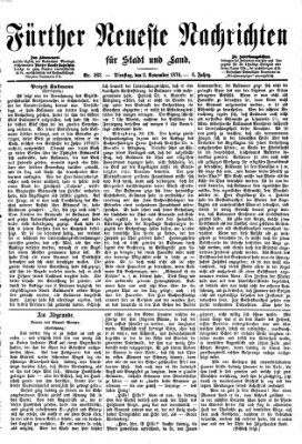 Fürther neueste Nachrichten für Stadt und Land (Fürther Abendzeitung) Dienstag 3. November 1874